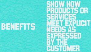 Benefits - Show how your products or services meet explicit needs as expressed by the customer